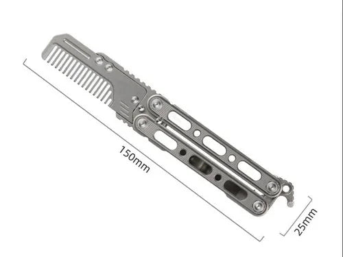 Outdoor Titanium Pocket Folded Comb Replaceable Blade Portable Practice EDC Tool 07FC0E-D4 - KOEEK [1]