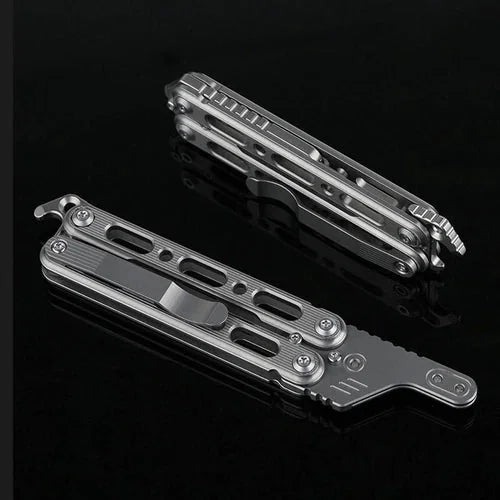 Outdoor Titanium Pocket Folded Comb Replaceable Blade Portable Practice EDC Tool 07FC0E-D4 - KOEEK [6]