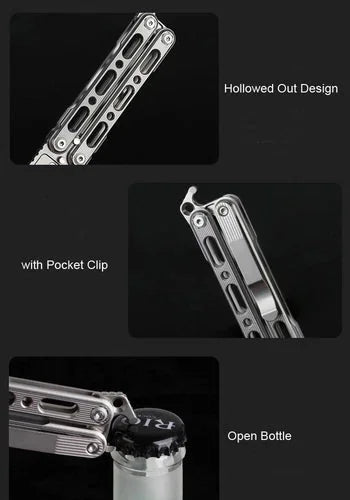 Outdoor Titanium Pocket Folded Comb Replaceable Blade Portable Practice EDC Tool 07FC0E-D4 - KOEEK [8]