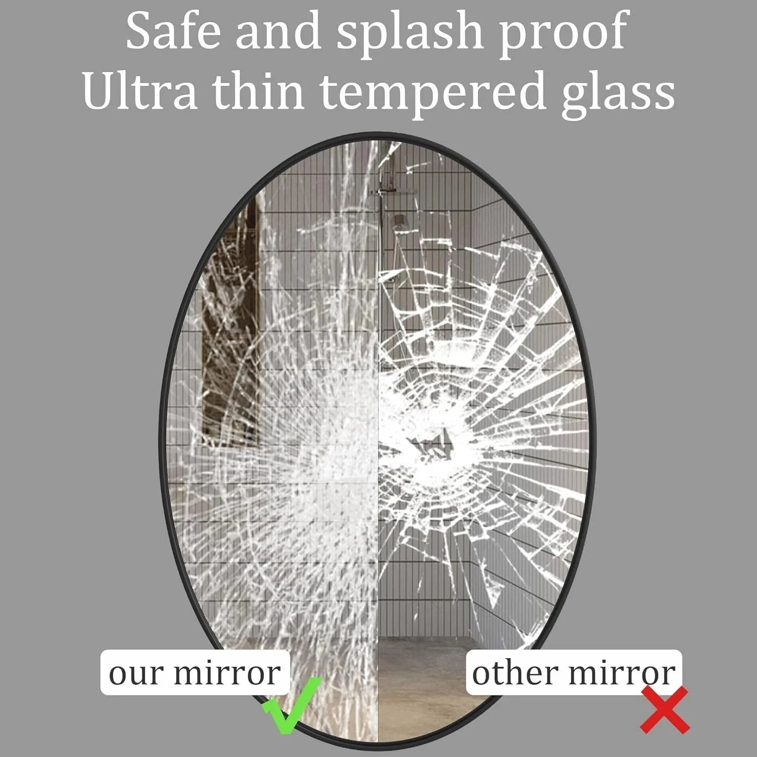 Oval Mirror,20x28 Small Bathroom Mirror,Bathroom Mirror,BlackMirror for Bathroom 07FC0E-D4 - KOEEK [4]