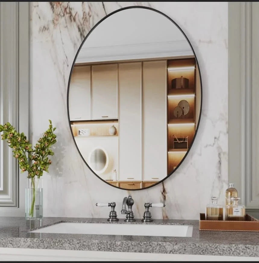 Oval Mirror,20x28 Small Bathroom Mirror,Bathroom Mirror,BlackMirror for Bathroom 07FC0E-D4 - KOEEK [5]