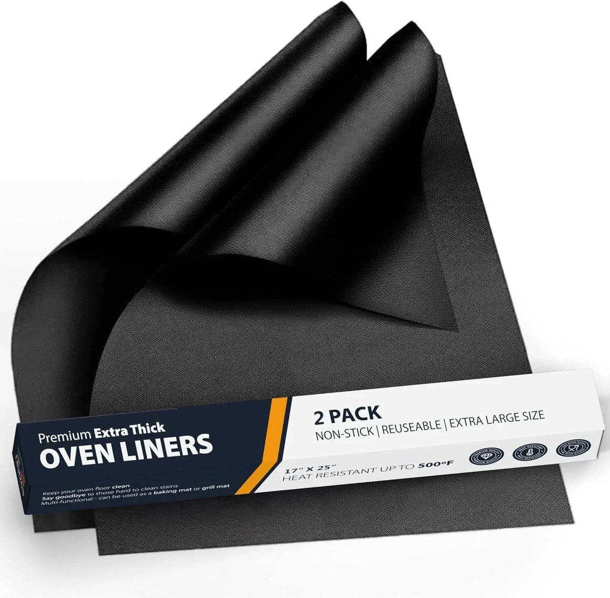 Oven Liners for Bottom of Oven - 2 Pack Large Heavy Duty Mats, 17”x25” Non-Stick 07FC0E-D4 - KOEEK [1]
