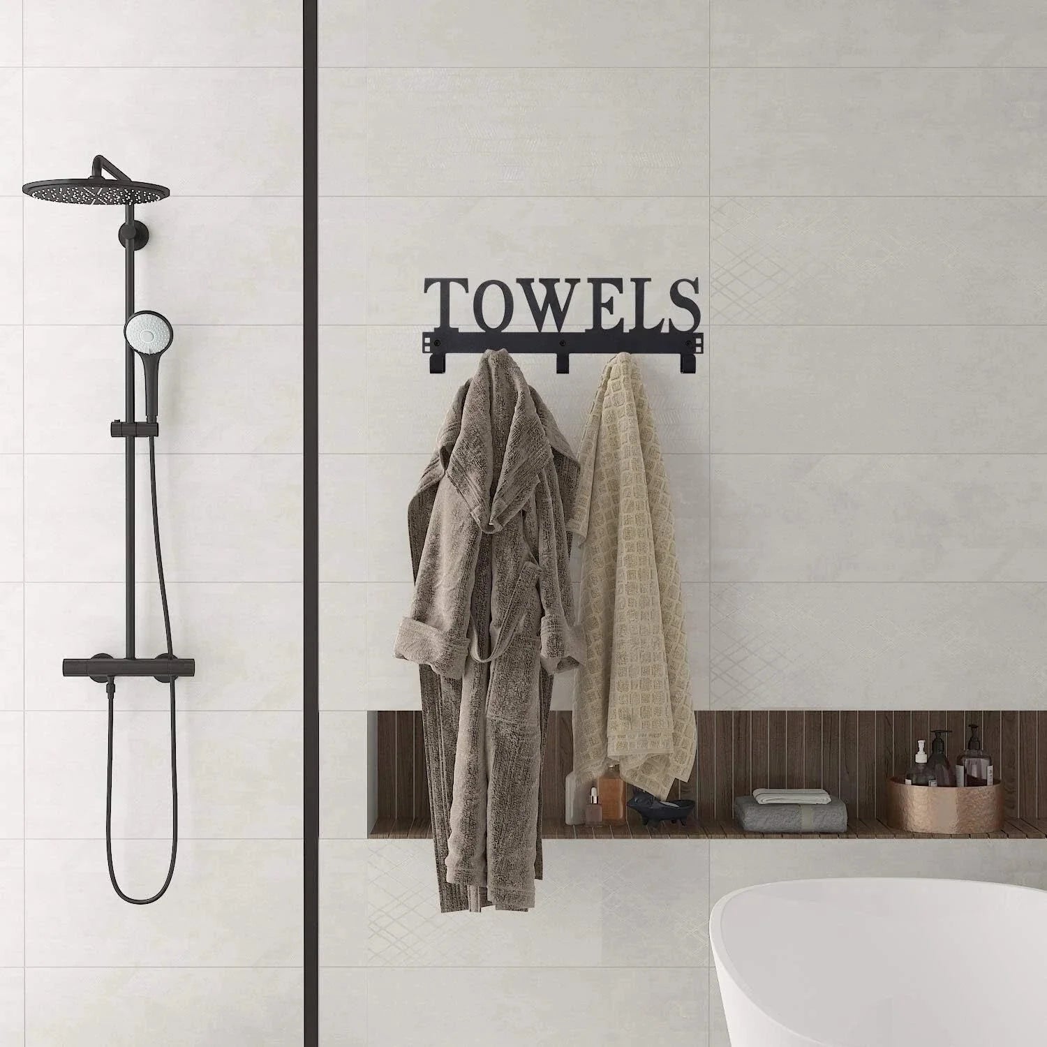 Over The Door Hooks, Towel Holder for Bathroom,Door Mount Towel Rack for Bedroom 07FC0E-D4 - KOEEK [5]