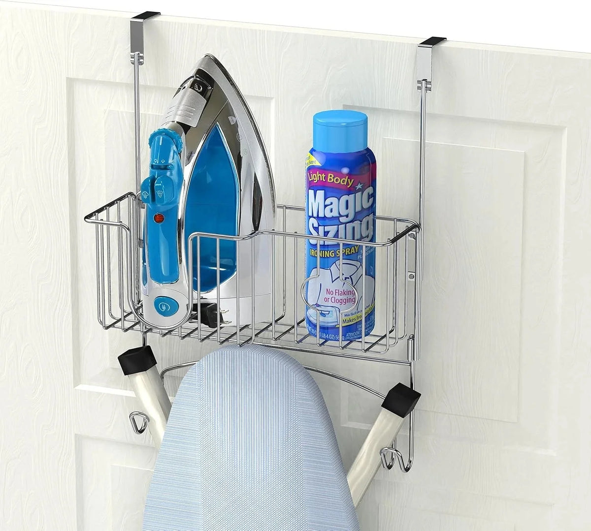 Over-The-Door/Wall-Mount Ironing Board Holder, Chrome 07FC0E-D4 - KOEEK [1]