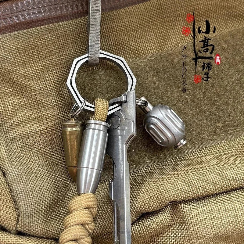 PEI EDC Titanium Lanyard Bead Paracord Necklace Pendant DIY Bracelet Beads Gift 07FC0E-D4 - KOEEK [7]