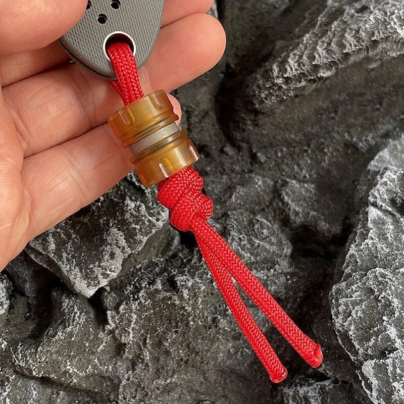 PEI + Titanium Alloy Parachute Cord Lanyard Bead Keychain Necklace Trim EDC DIY 07FC0E-D4 - KOEEK [3]