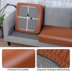 PU Leather Couch Cushion Cover, Waterproof Stretch Sofa Cushion Slipcovers 07FC0E-D4 - KOEEK [4]