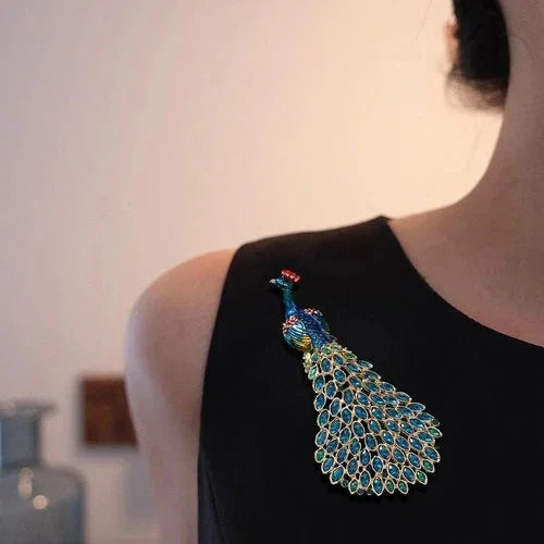 Peacock Phoenix Brooch Vintage Rhinestone Pin Coat Jacket Jewelry Accessory 07FC0E-D4 - KOEEK [2]