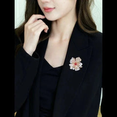 Peony Flower Brooch Elegant Coat Pin Floral Jewelry Auspicious Style Accessory 07FC0E-D4 - KOEEK [2]