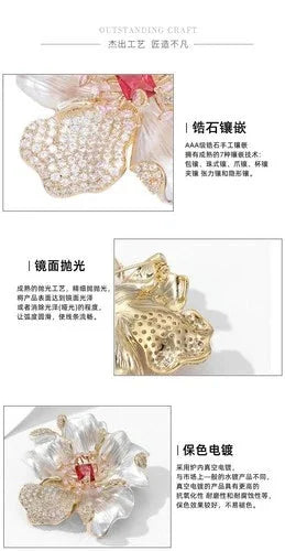 Peony Flower Brooch Elegant Coat Pin Floral Jewelry Auspicious Style Accessory 07FC0E-D4 - KOEEK [6]