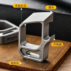 Personalized Titanium Alloy Trendy Keychains EDC Pry Bar Pendant Outdoor Tools 07FC0E-D4 - KOEEK [4]