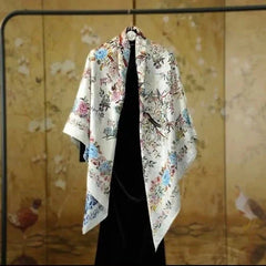 Phoenix Birds Silk Scarf 140x140cm Double Sided Square Shawl Wrap Chinese Style 07FC0E-D4 - KOEEK [2]