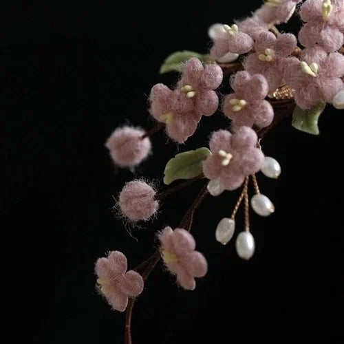 Pink Plum Blossom Hair Clip Chinese Style Hanfu Qipao Side Hair Accessory 07FC0E-D4 - KOEEK [4]