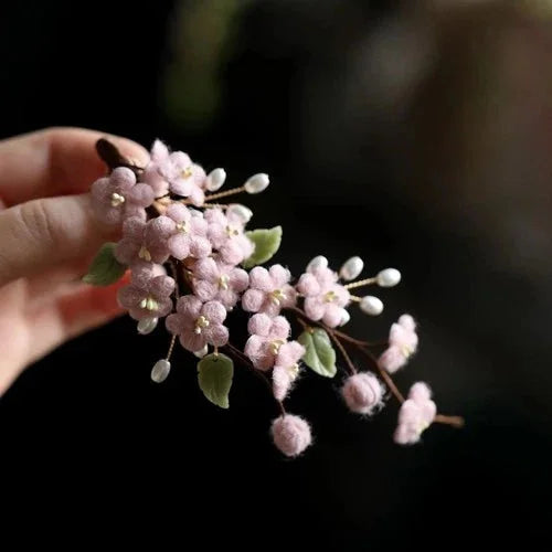 Pink Plum Blossom Hair Clip Chinese Style Hanfu Qipao Side Hair Accessory 07FC0E-D4 - KOEEK [5]