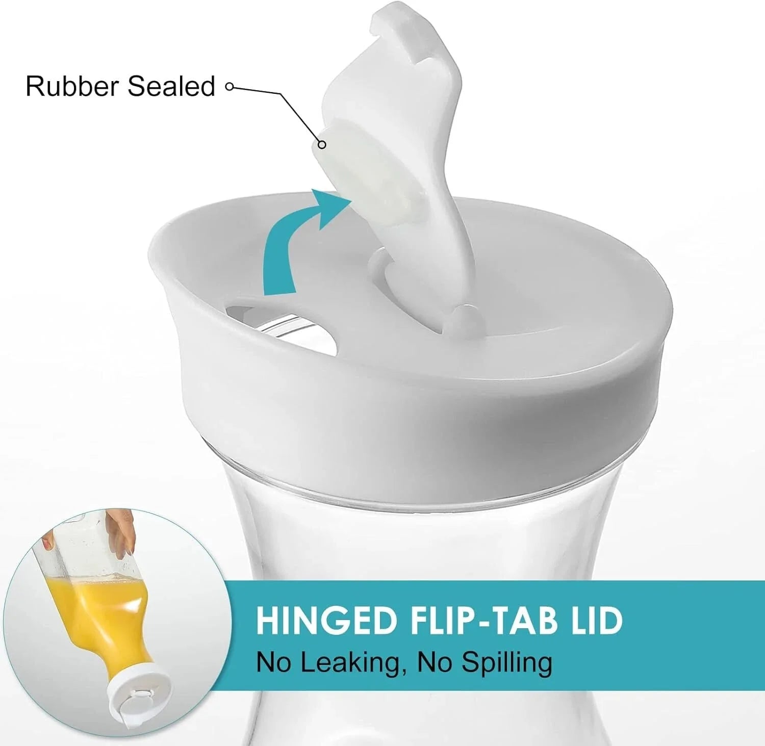 Plastic 50 Oz Water Carafe Flip Top Lid,Set of 2 Square Base Juice Containers 07FC0E-D4 - KOEEK [3]