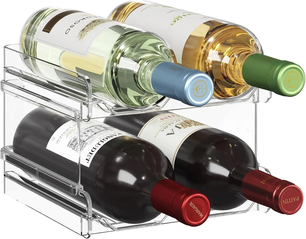 Plastic Stackable Wine Rack for Refrigerator, Cabinet, Countertop,Wine Bottle 07FC0E-D4 - KOEEK [1]