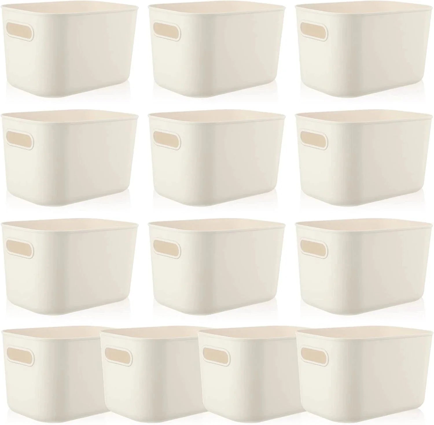 Plastic Storage Boxes 10 White Kitchen Storage Boxes (10 x 7 x 6 inches) 07FC0E-D4 - KOEEK [1]