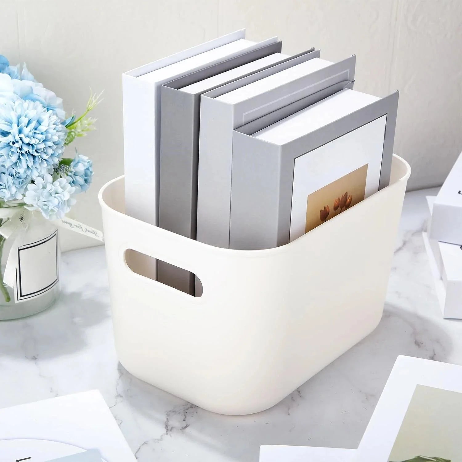 Plastic Storage Boxes 10 White Kitchen Storage Boxes (10 x 7 x 6 inches) 07FC0E-D4 - KOEEK [5]