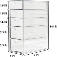 Plastic drawer storage box with 5 different sizes of drawers 07FC0E-D4 - KOEEK [3]