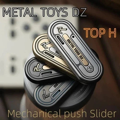 Portable Dz TOP H Mechanical Push Slider Fidgets Slider Metal Toy Cool Toys Gift 07FC0E-D4 - KOEEK [2]