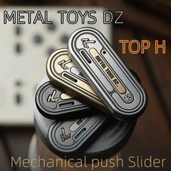Portable Dz TOP H Mechanical Push Slider Fidgets Slider Metal Toy Cool Toys Gift 07FC0E-D4 - KOEEK [2]
