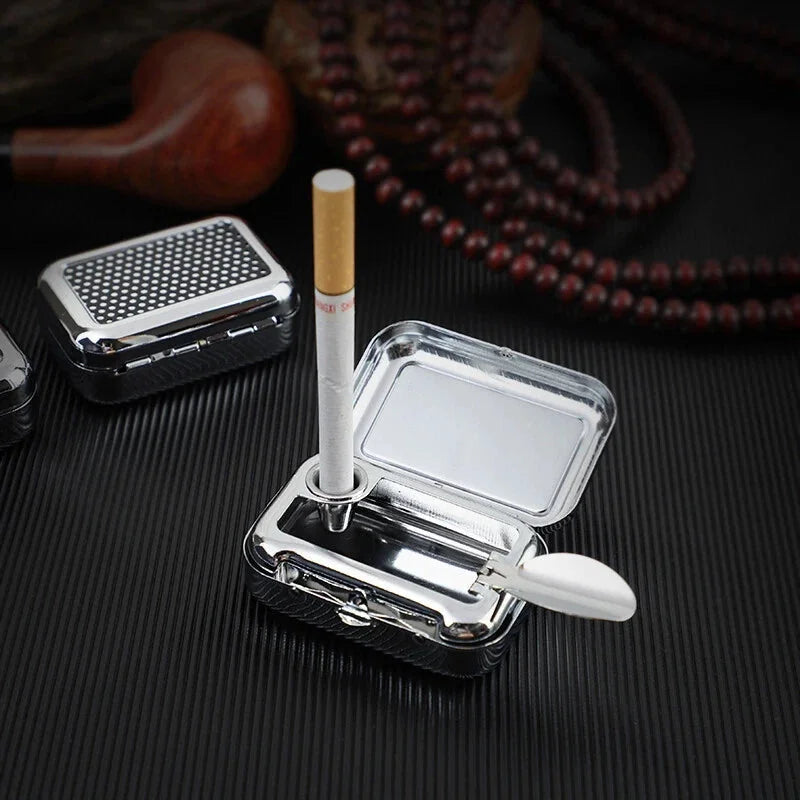 Portable EDC Ashtray Metal Pocket Ashtray Mini Ashtray With Lid Cigaretbe Gifts 07FC0E-D4 - KOEEK [10]