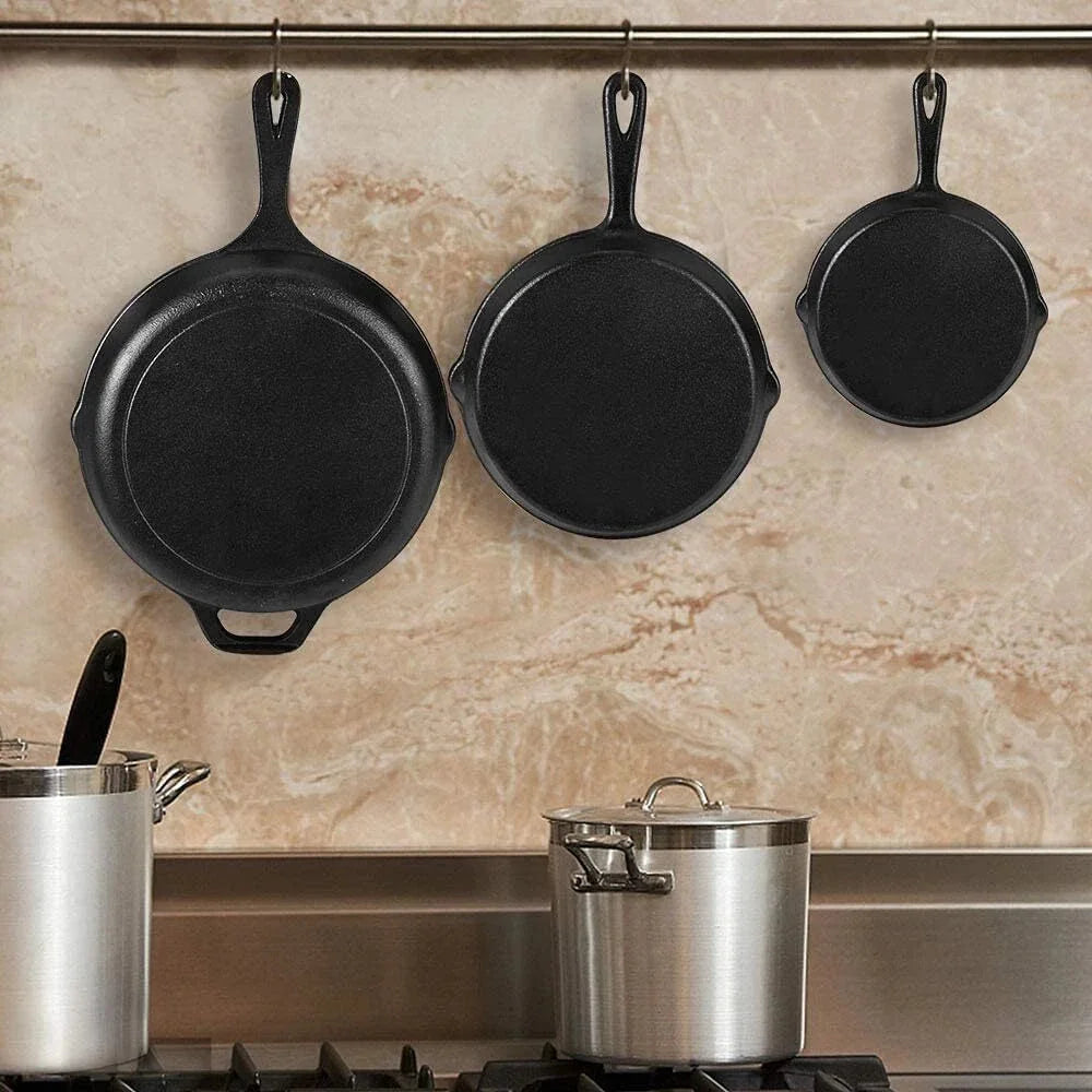 Pre-Air-Dried Cast Iron Skillet 3-Piece Set | 6“, 8” and 10” Cast Iron Skillets 07FC0E-D4 - KOEEK [1]