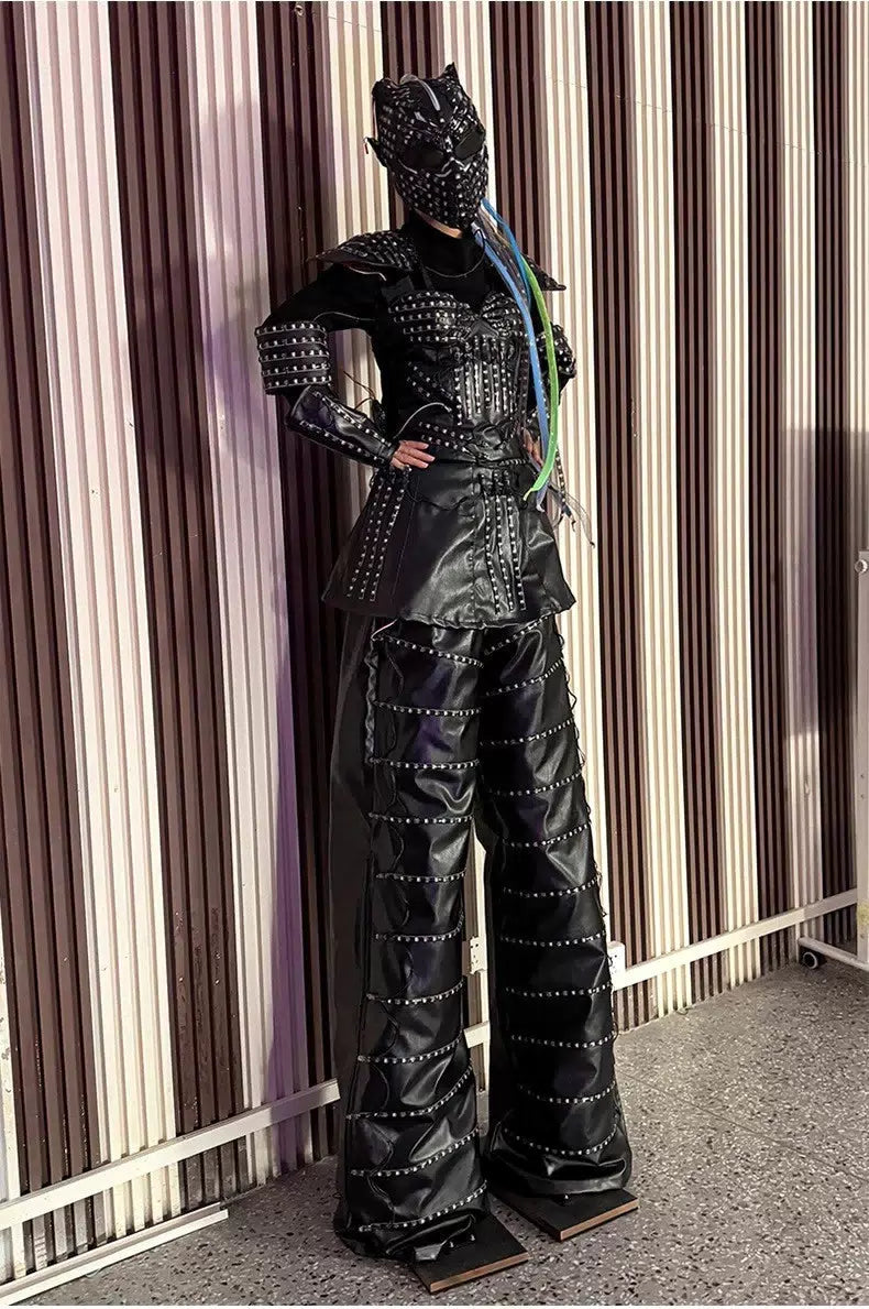 Predator LED Robot RGB Costume Women Illuminated Stilt Suit Set Show Clothing 07FC0E-D4 - KOEEK [2]