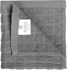 Premium Cotton Dish Cloths 12" x 12"| Gray Check Design 380 GSM Highly Absorbent 07FC0E-D4 - KOEEK [4]