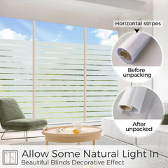 Privacy Film - Frosted Glass Window Covering, Non-Adhesive Sun Blocking Film 07FC0E-D4 - KOEEK [3]