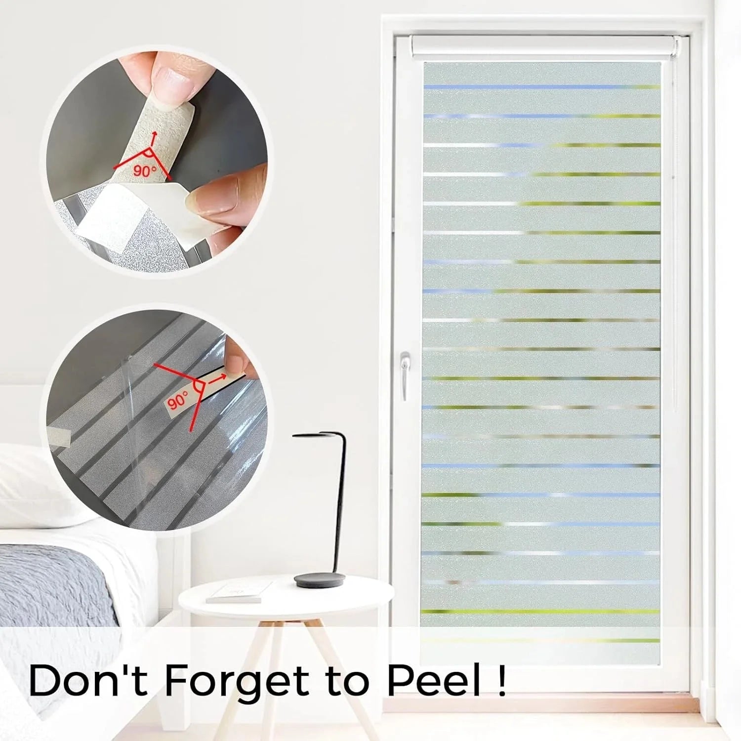 Privacy Film - Frosted Glass Window Covering, Non-Adhesive Sun Blocking Film 07FC0E-D4 - KOEEK [6]