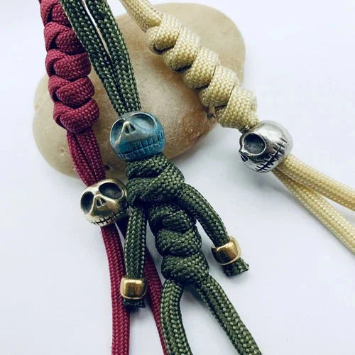 Pumpkin Lanyard Bead Skull Paracord Knife Beads Solid Brass EDC Pendant Tool 07FC0E-D4 - KOEEK [1]