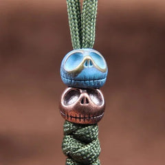 Punk Pumpkin Skull Head Brass Knife Bead Lanyard Pendant EDC Paracord DIY 07FC0E-D4 - KOEEK [2]