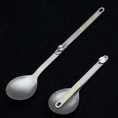 Pure Titanium Cutlery Spoon Fork Folding Outdoor Camping Home Foldable Picnic 07FC0E-D4 - KOEEK [3]
