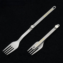 Pure Titanium Cutlery Spoon Fork Folding Outdoor Camping Home Foldable Picnic 07FC0E-D4 - KOEEK [4]