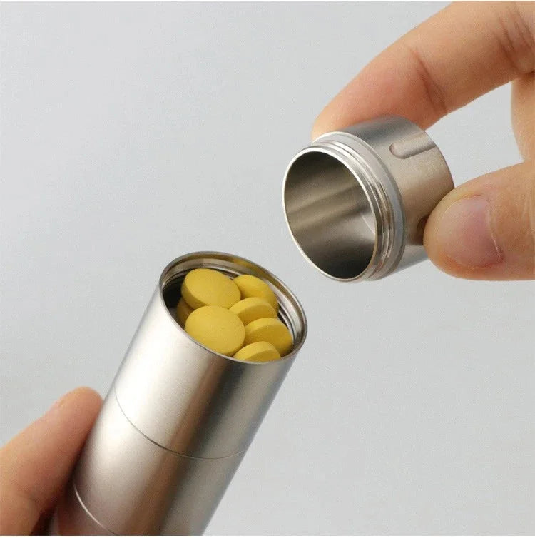Pure Titanium Pill Holder Case Container Organizer Waterproof Portable EDC Gift 07FC0E-D4 - KOEEK [6]