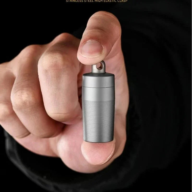 Pure Titanium Pill Holder Organizer Container Case Waterproof Portable EDC 07FC0E-D4 - KOEEK [7]