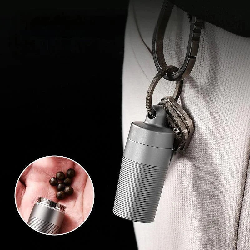 Pure Titanium Pill Holder Organizer Container Case Waterproof Portable EDC 07FC0E-D4 - KOEEK [9]