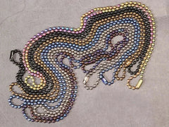 Pure Titanium Round Ball Bead Chain Anti-Allergy Ultralight Necklace 2/2.4/3/4mm 07FC0E-D4 - KOEEK [2]