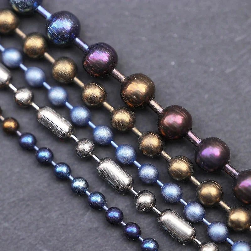 Pure Titanium Round Ball Bead Chain Anti-Allergy Ultralight Necklace 2/2.4/3/4mm 07FC0E-D4 - KOEEK [7]