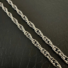 Pure Titanium Twisted Necklace With a 7mm Wide Anti Allergic Moisture Chain 07FC0E-D4 - KOEEK [1]