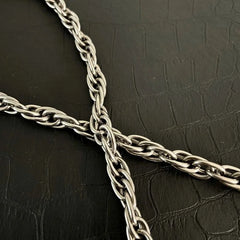 Pure Titanium Twisted Necklace With a 7mm Wide Anti Allergic Moisture Chain 07FC0E-D4 - KOEEK [3]
