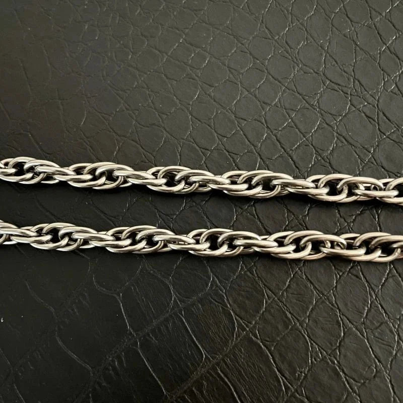 Pure Titanium Twisted Necklace With a 7mm Wide Anti Allergic Moisture Chain 07FC0E-D4 - KOEEK [5]