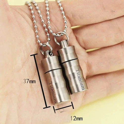 Pure Titanium Waterproof Case Box Pendant EDC Portable Bottle With Keyring 07FC0E-D4 - KOEEK [3]