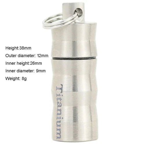 Pure Titanium Waterproof Case Box Pendant EDC Portable Bottle With Keyring 07FC0E-D4 - KOEEK [5]