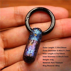 Pure Titanium Waterproof Pill Holder Case Container Keychain Handmade EDC Gift 07FC0E-D4 - KOEEK [1]