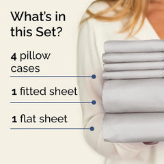 Queen 6 Piece Sheet Set -Breathable, soft and wrinkle resistant -French Gray 07FC0E-D4 - KOEEK [3]