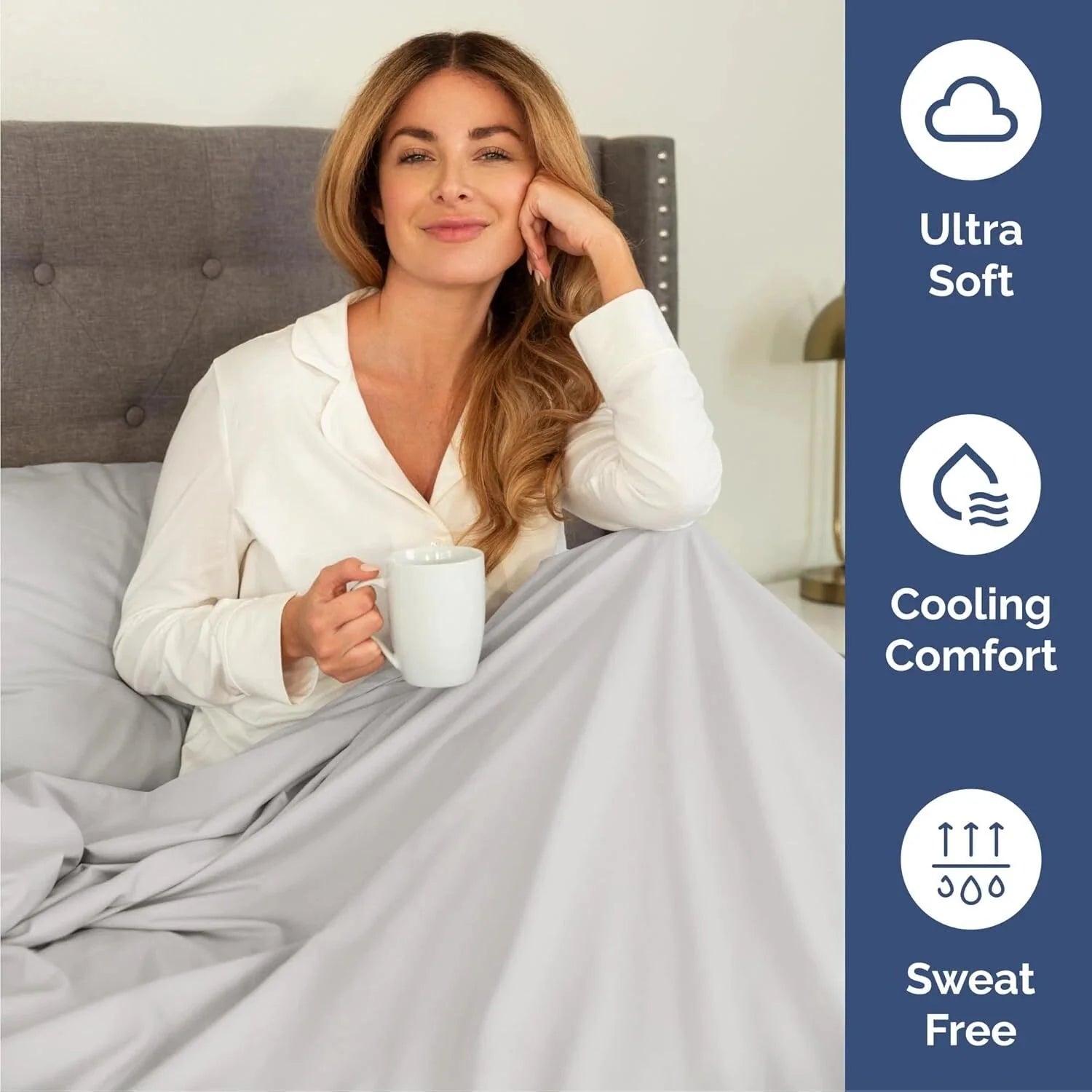 Queen 6 Piece Sheet Set -Breathable, soft and wrinkle resistant -French Gray 07FC0E-D4 - KOEEK [5]