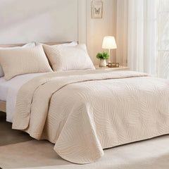 Queen Quilt Bedding Set,Lightweight Beige Quilts Queen Full Size for All Seasons 07FC0E-D4 - KOEEK [2]