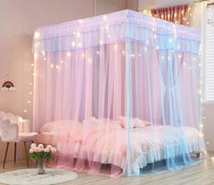 Rainbow Canopy Bed Curtains with Lights - Princess Bed Canopy for Girls 07FC0E-D4 - KOEEK [2]